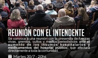 El Intendente Ricardo Moccero convoca a una reunión con la presencia de fuerzas vivas, gremios, cultos y medios periodísticos 
