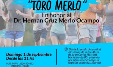 Se acerca la 4ta. Correcaminata “Toro Merlo” para continuar concientizando sobre las enfermedades neurodegenerativas