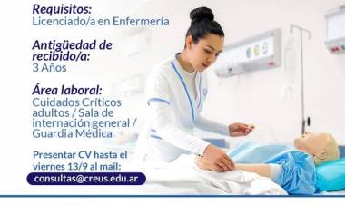 UNS: convocatoria de profesores para la licenciatura en Enfermería