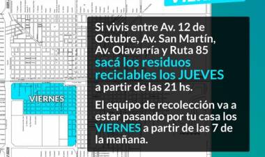 Reciclar es fácil: separá y sacá tu bolsa la noche anterior