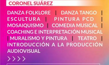 Atención Coronel Suárez: inscribite en los Talleres Municipales Culturales 2025