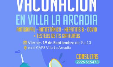 Jornada de vacunacion gratuita en Villa La Arcadia