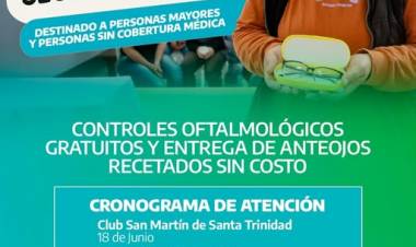 ¿No tenés obra social? podés acceder a controles oftalmológicos y anteojos sin costo