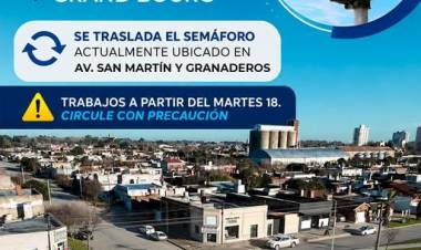 ¡Nuevo semáforo en Av. San Martín y Grand Bourg!