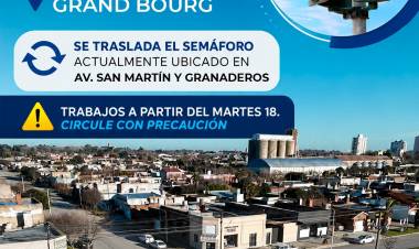 ¡Nuevo semáforo en Av. San Martín y Grand Bourg!