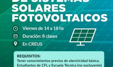 Se abre la inscripción al curso de Sistemas Solares Fotovoltaicos 