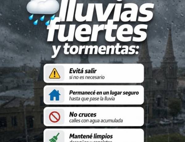 Atención ante posibles lluvias fuertes