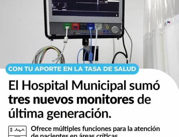 El Hospital Municipal sumó tres nuevos monitores de última generación.