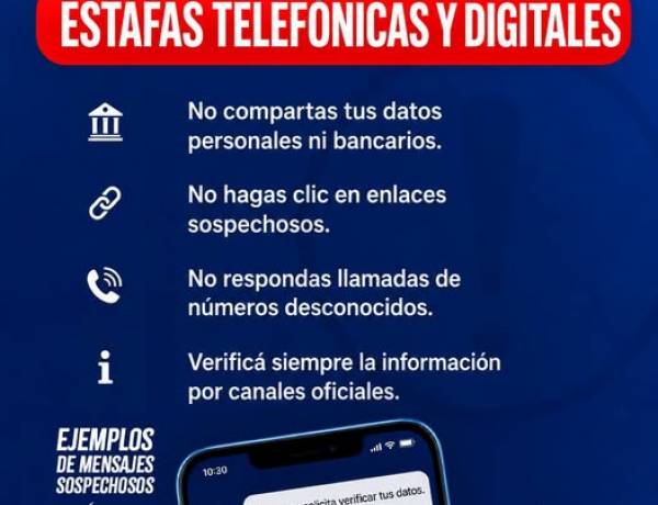  ALERTA POR ESTAFAS: NO COMPARTAS CÓDIGOS NI DATOS PERSONALES
