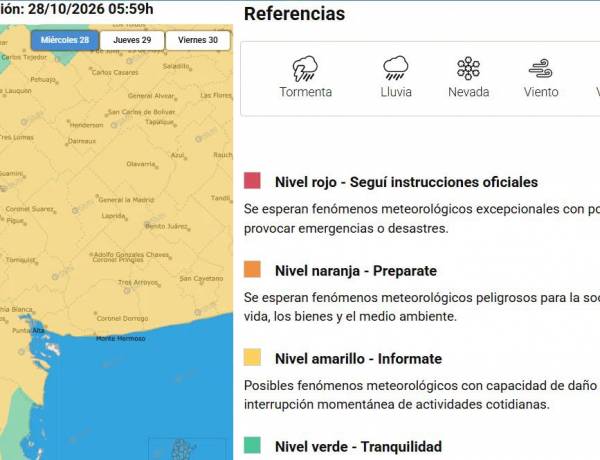 ALERTA AMARILLA POR TORMENTAS