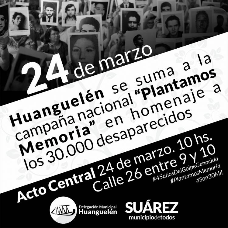 Huanguelén: Acto Oficial por el día Nacional de la Memoria por la Verdad y la Justicia⠀