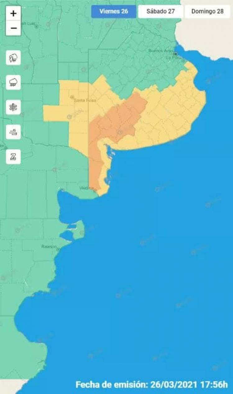 INFORMA EL SERVICIO METEOROLÓGICO DE CORONEL SUÁREZ