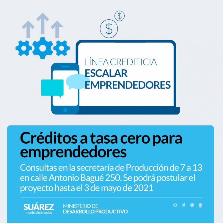 Créditos a tasa cero para emprendedores⠀