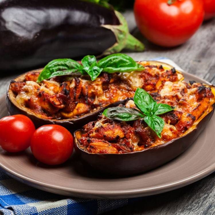 Berenjenas rellenas de pollo