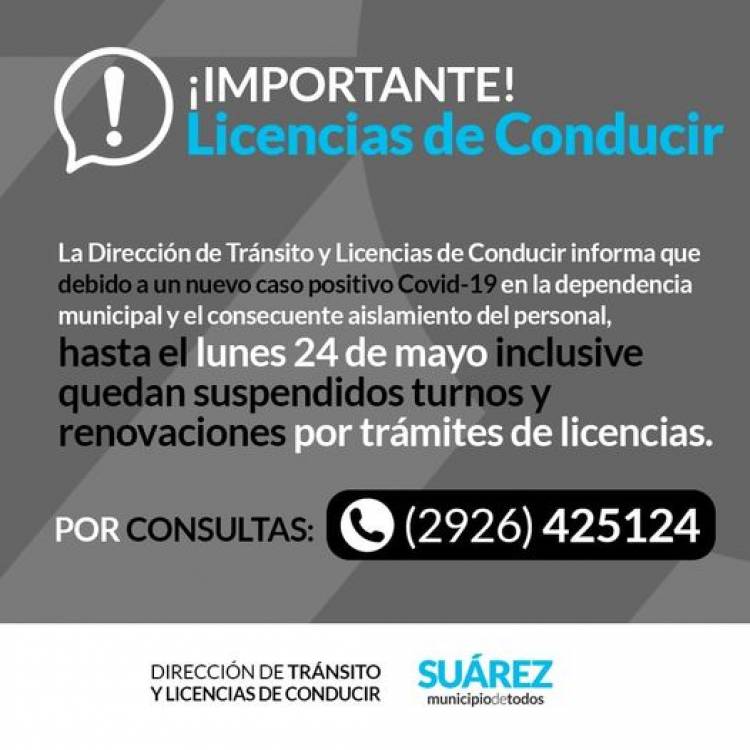 Importante: LICENCIAS DE CONDUCIR