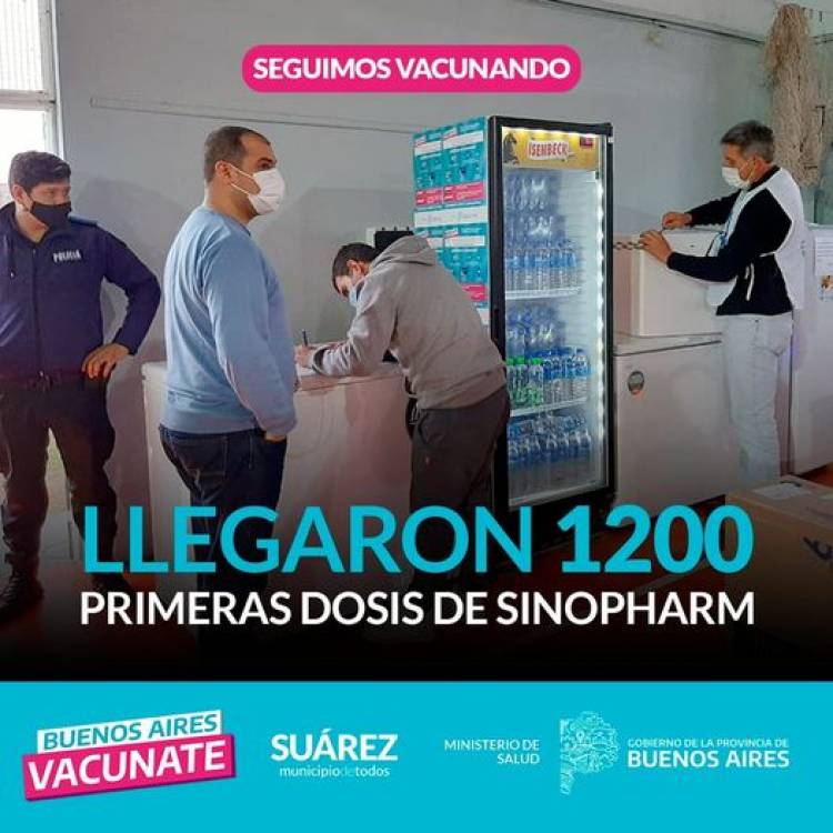Llegaron 1200 1° dosis de SINOPHARM: “Seguimos vacunando”