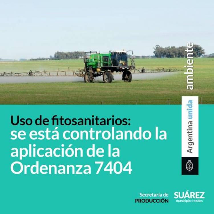 Uso de fitosanitarios: se está controlando la aplicación de la Ordenanza 7404