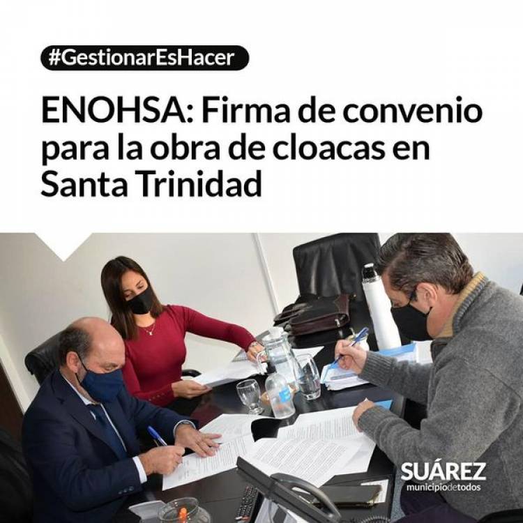 ENOHSA: Firma de convenio para la obra de cloacas en Santa Trinidad