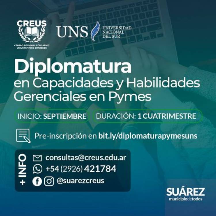 CREUS-UNS: Diplomatura en Capacidades y Habilidades Gerenciales en Pymes⠀