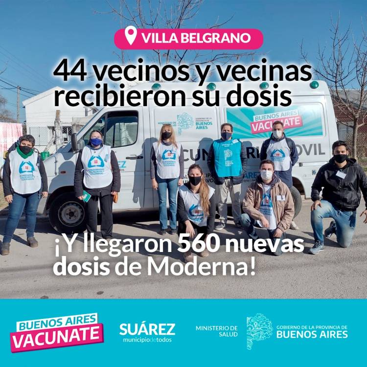 SE APLICARON 44 DOSIS A VECINOS Y VECINAS DE VILLA BELGRANO