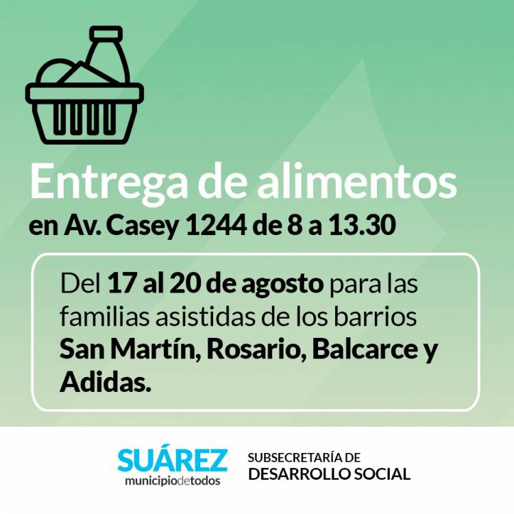 Entrega de alimentos del mes de agosto
