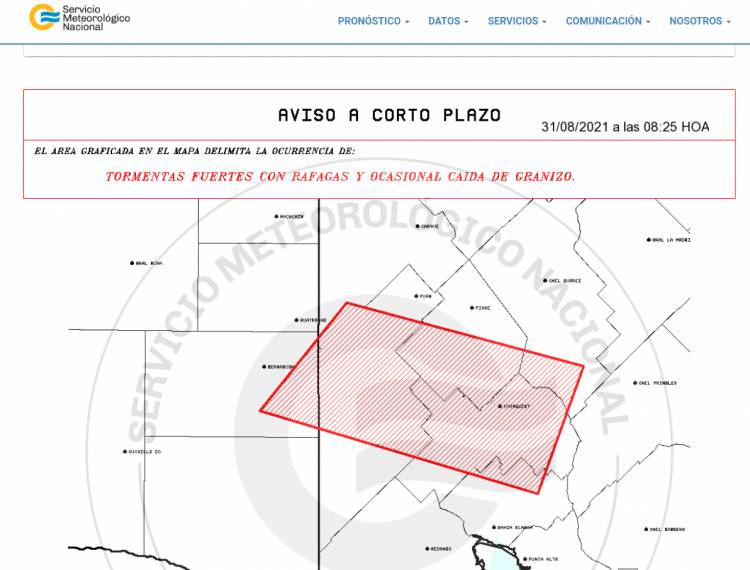 ESTACIÓN METEOROLÓGICA: ¡AVISO A CORTO PLAZO!