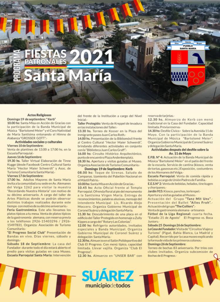 Fiestas Patronales 2021 "Pueblo Santa María"