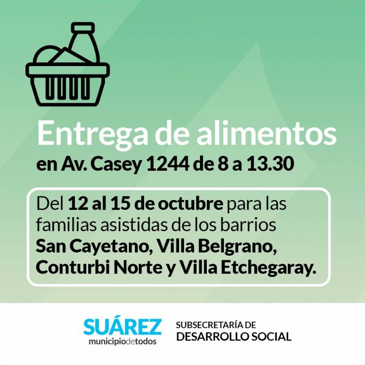 Entrega de alimentos del mes de octubre
