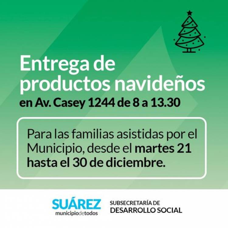 Entrega de productos navideños