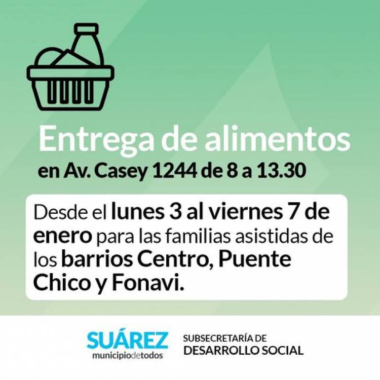 Entrega de alimentos del mes de enero