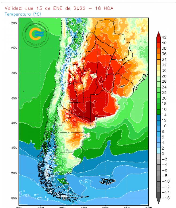 Perspectiva de temperaturas para el día de hoy