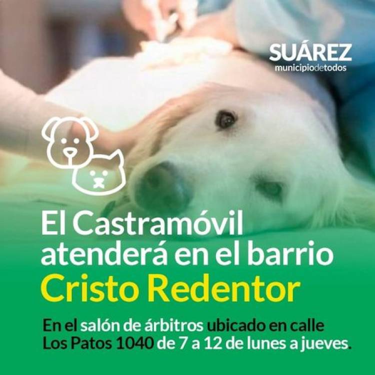 El Castramóvil atenderá en el barrio Cristo Redentor