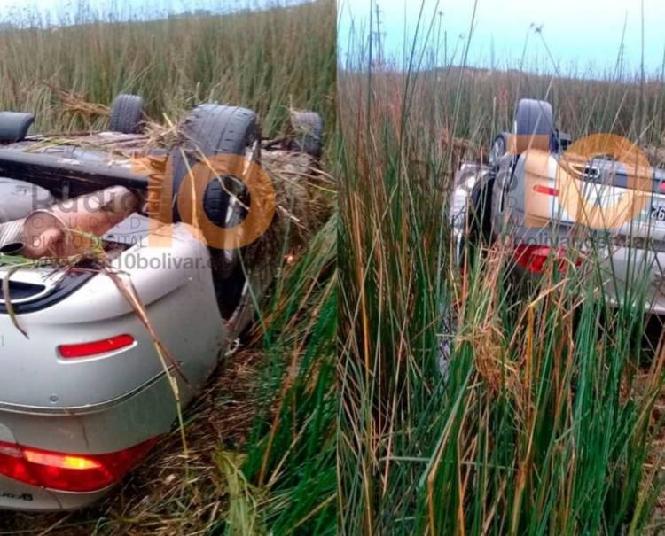 Despiste y vuelco hoy jueves por la mañana en la Ruta Provincial 65