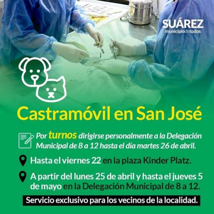 Castramóvil en Pueblo San José: cambio de ubicación