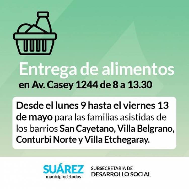 Entrega de alimentos del mes de mayo