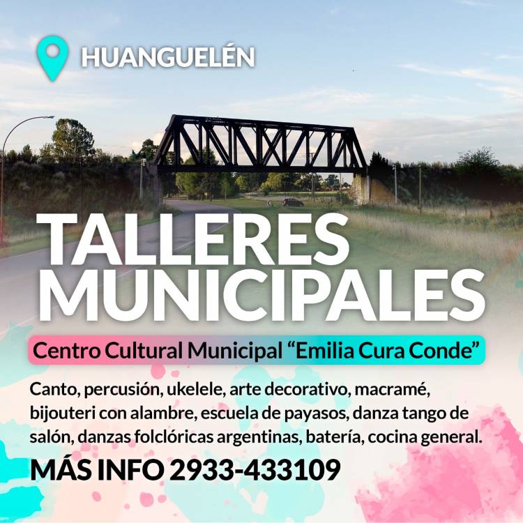 Talleres Culturales Municipales: Inscripciones abiertas para participar. 