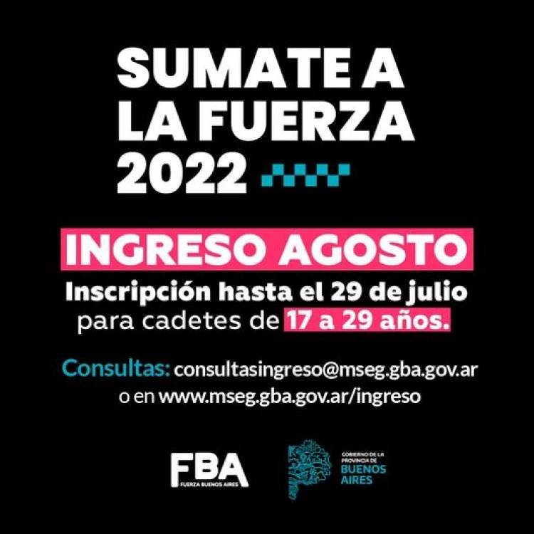 Policía Bonaerense: sumate a la fuerza
