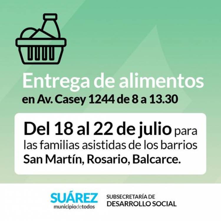 Entrega de alimentos del mes de julio