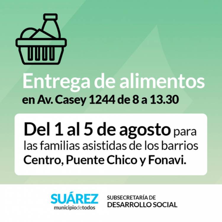 ENTREGA DE ALIMENTOS DEL MES DE AGOSTO