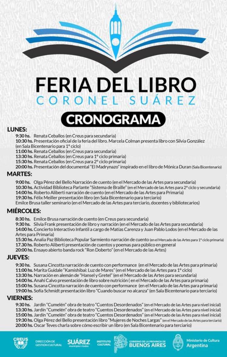 Todo listo para la 1° Feria del Libro de Coronel Suárez