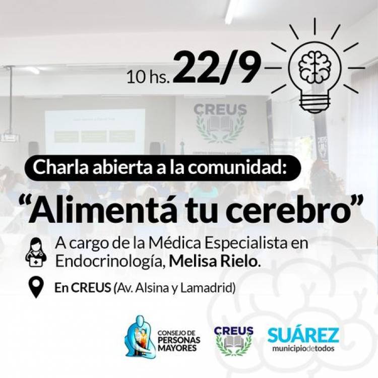 Charla abierta a la comunidad: “Alimentá tu cerebro”