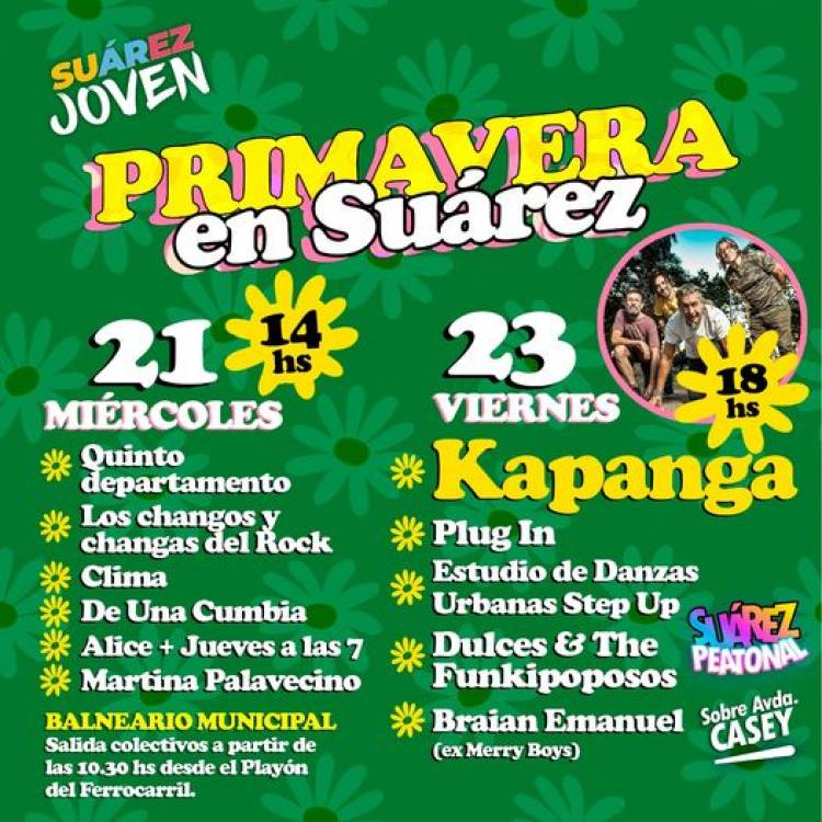 Kapanga llega para coronar a lo grande los festejos de “Primavera en Suárez”