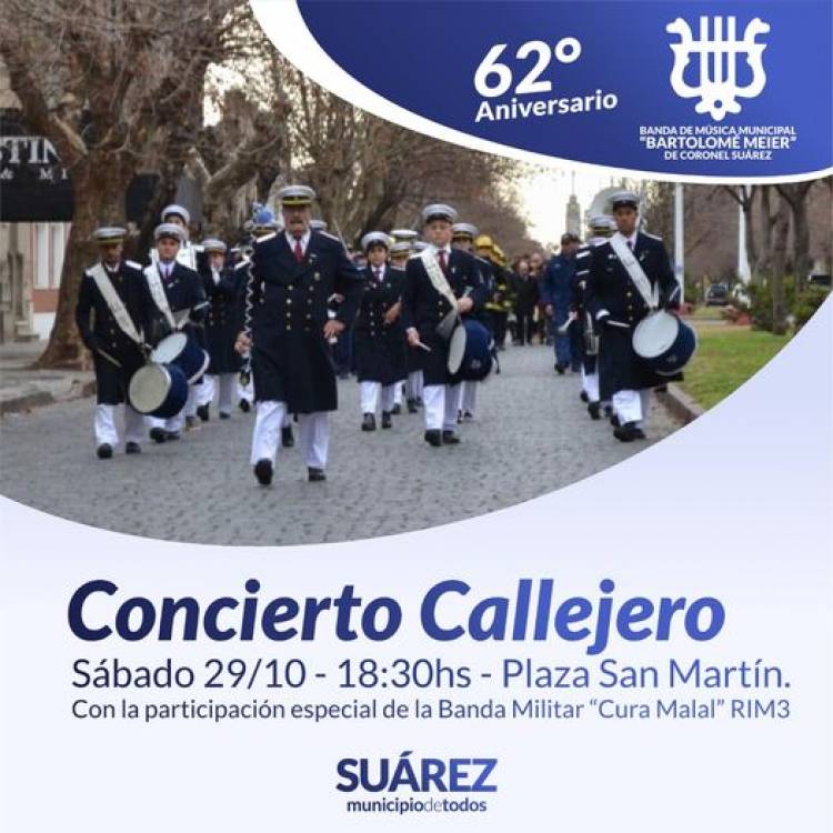 62° Aniversario de Banda Municipal de Música “Bartolomé Meier”: Concierto Callejero