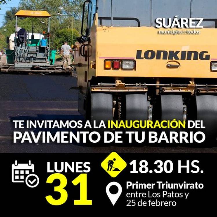 Inauguración de pavimento en barrio Cristo Redentor 