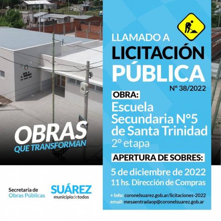 Licitación Pública: “Escuela Secundaria Nº 5 de Santa Trinidad–2º etapa”