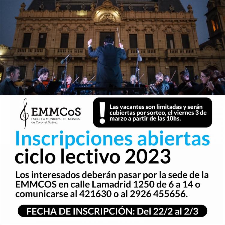 La Escuela Municipal de Música abrió las incripciones para el ciclo lectivo 2023