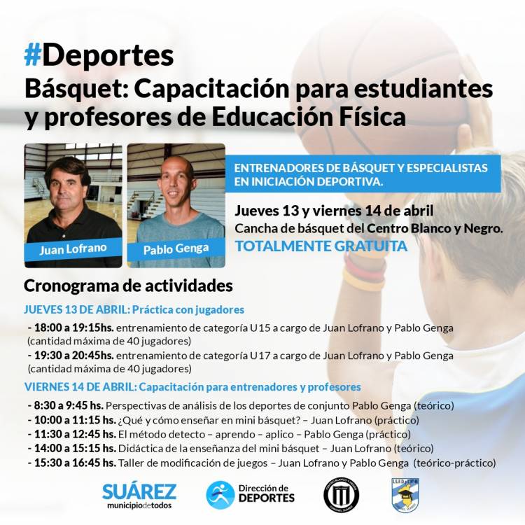 Básquet: Capacitación para estudiantes y profesores de Educación Física