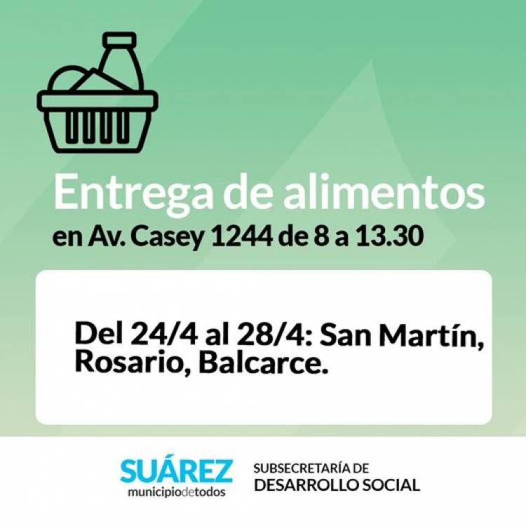 Entrega de alimentos del mes de abril