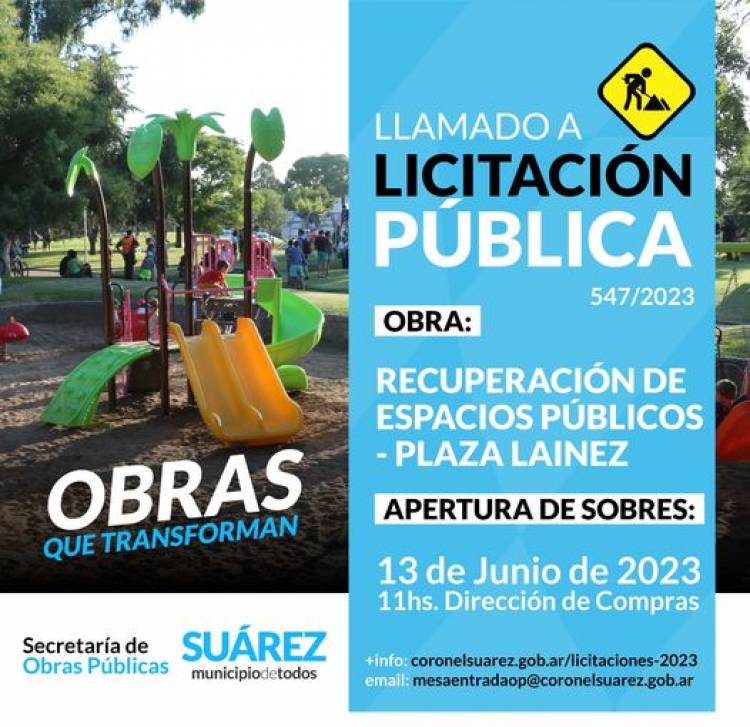 Licitación Pública: “Recuperación de Espacios Públicos – Plaza Lainez”