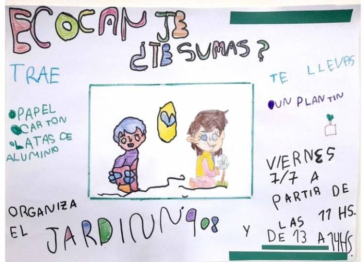 El Jardín N° 908 organiza un Eco Canje 